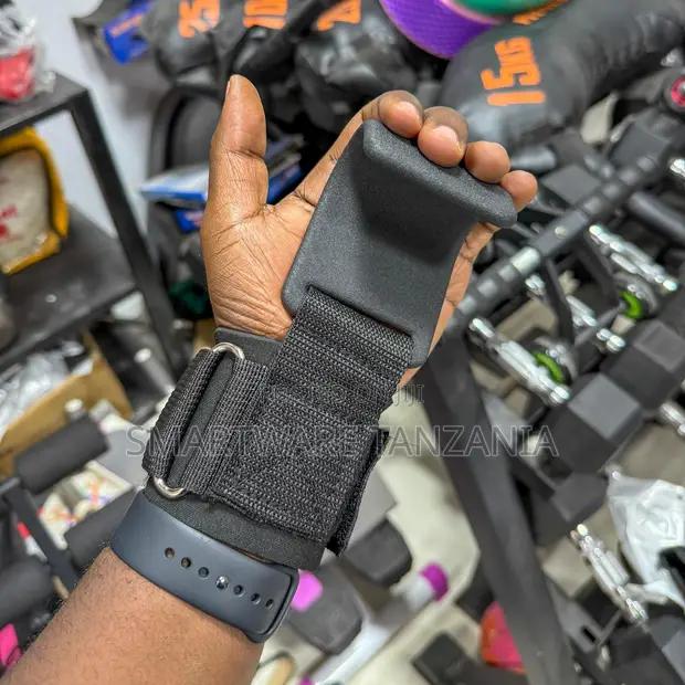 Weightlifting Hook Grips With Wrist Support Strap Black in Dar es Salaam, Tanzania