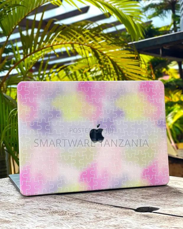 Macbook Hard Case Pastel Pink Puzzle Print Pattern Cover in Dar es Salaam, Tanzania