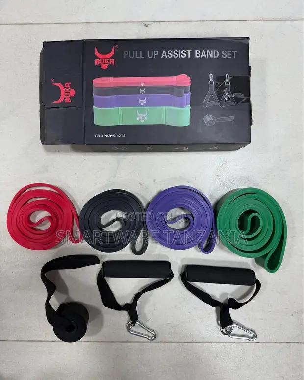 Buka Pull Up Assist Band Set 4 Resistance Bands With Handles in Dar es Salaam, Tanzania