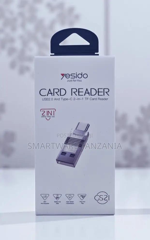Yesido Gs21 2 In 1 Usb Type-c Tf Card Reader Drive Free in Dar es Salaam, Tanzania