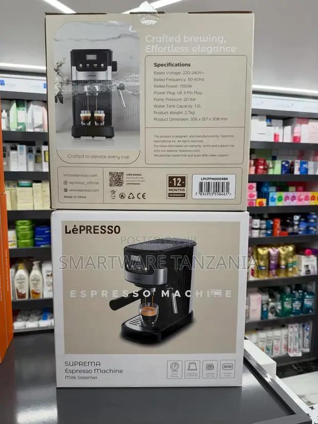 Lepresso Suprema Espresso Machine With Milk Steamer 20 Bar Pump in Dar es Salaam, Tanzania