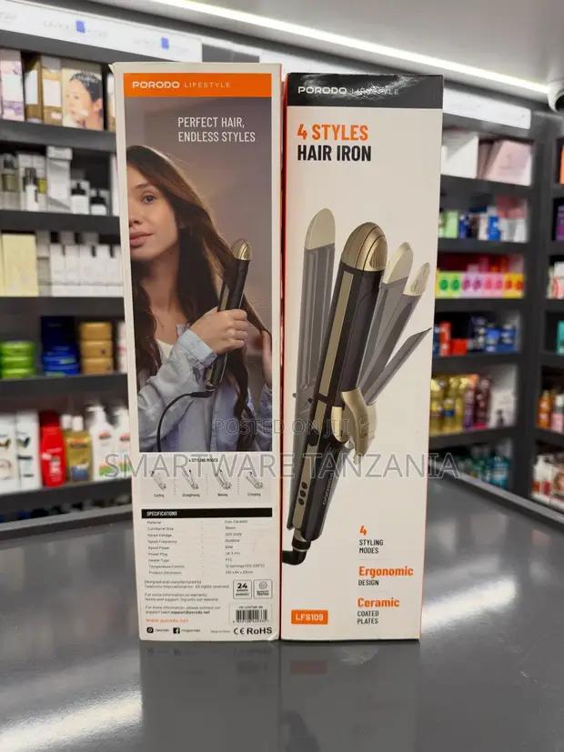 Porodo Lifestyle 4 Styles Hair Iron Ceramic Coated Styling Tool in Dar es Salaam, Tanzania