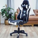 Racing Gaming Chair Black White Lumbar Neck Support Swivel in Dar es Salaam, Tanzania