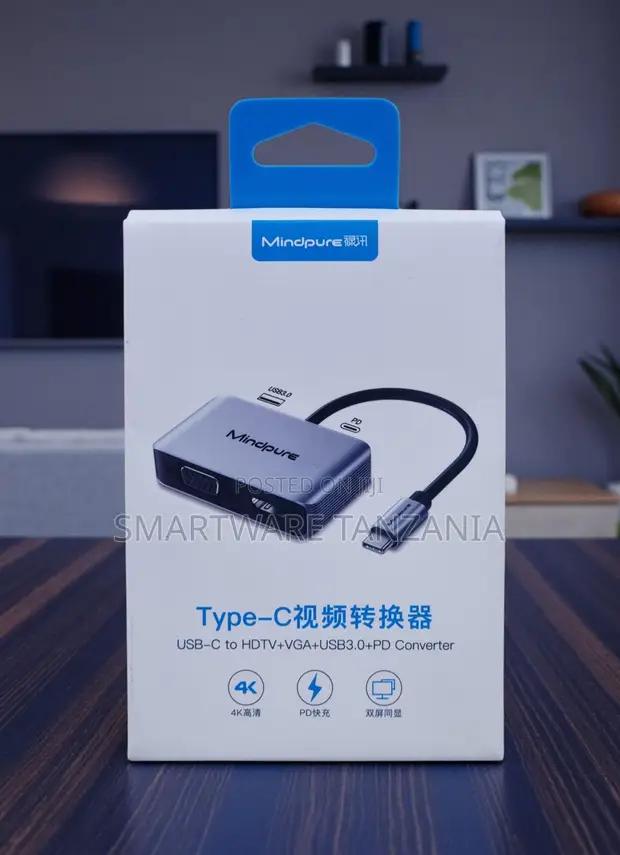 Mindpure Usb-C to Hdmi Vga Usb3.0 Pd Dual Screen Hub in Dar es Salaam, Tanzania