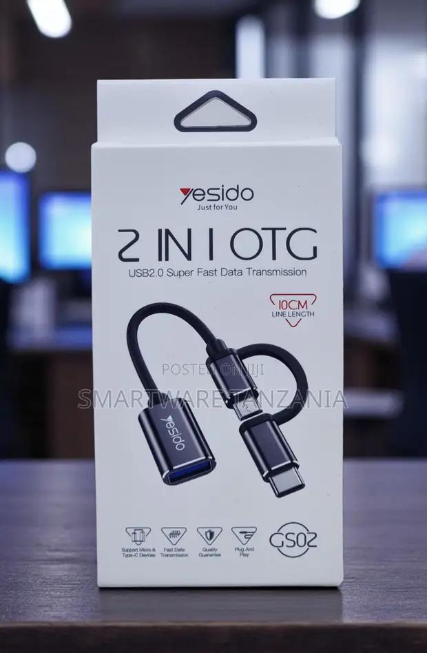 Yesido Gs02 2 in 1 Otg Cable Type-C Micro Usb to Usb-A in Dar es Salaam, Tanzania