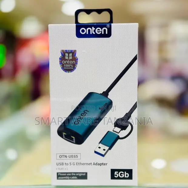 Onten Otn-Ue65 Usb to 5gbps Ethernet Adapter Usb-a and Type-C in Dar es Salaam, Tanzania
